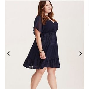 ****SOLD****Lace Inset Chiffon Dress